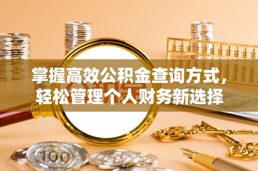 复兴掌握高效公积金查询方式，轻松管理个人财务新选择
